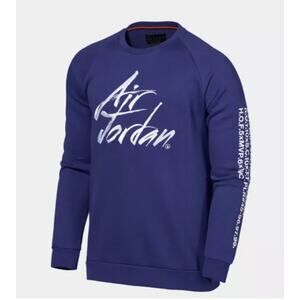 Air Jordan Stitched Purple Sweatshirt MJ Career Summary on Sleeve Sz XXL
